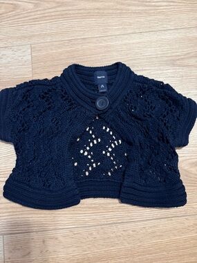 GAP Black Crochet Knit Bolero Shrug